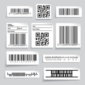 Barcode label sticker for product packaging and inventory tracking